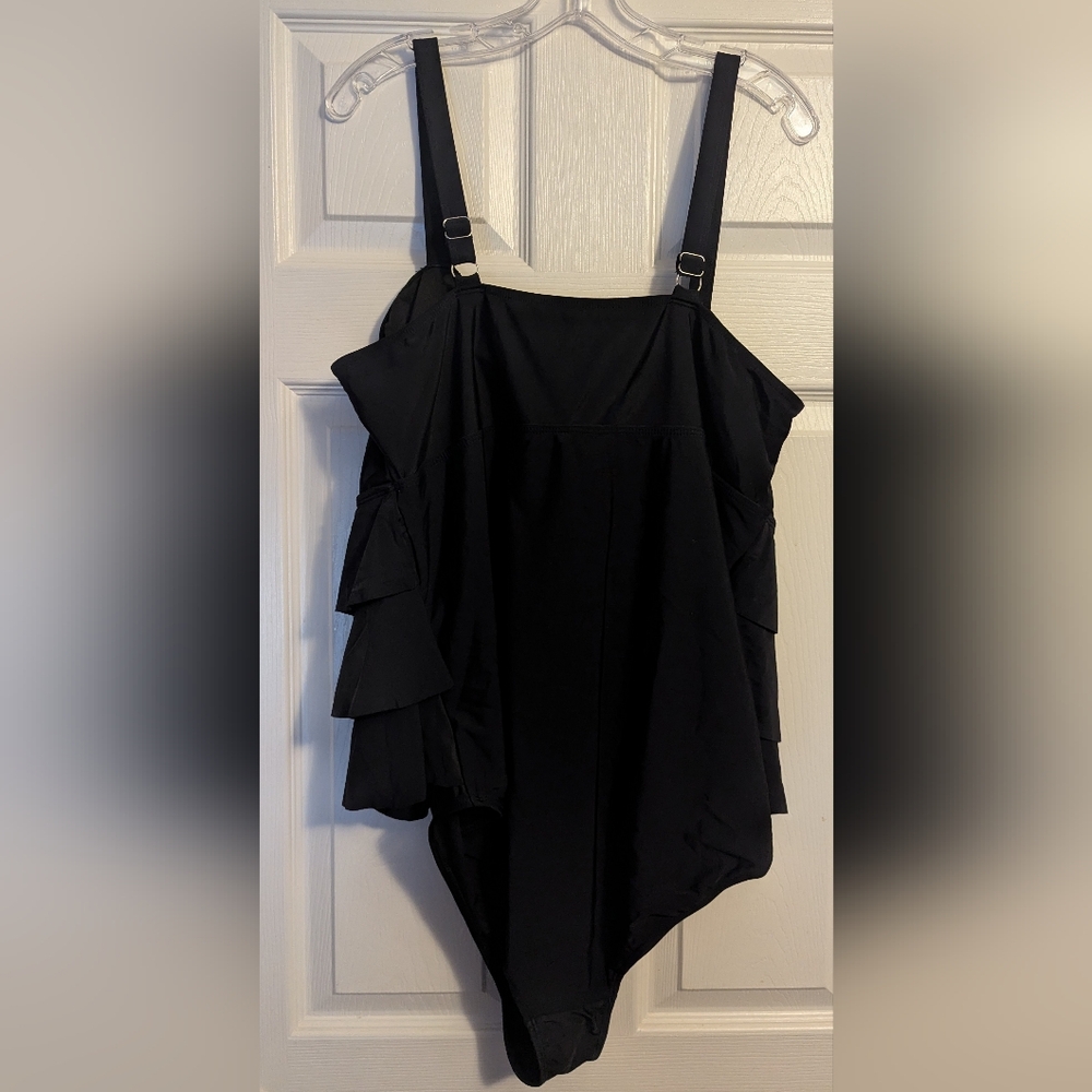 Bloomchic Solid Tiered Ruffles Ruched One-Piece S… - image 5